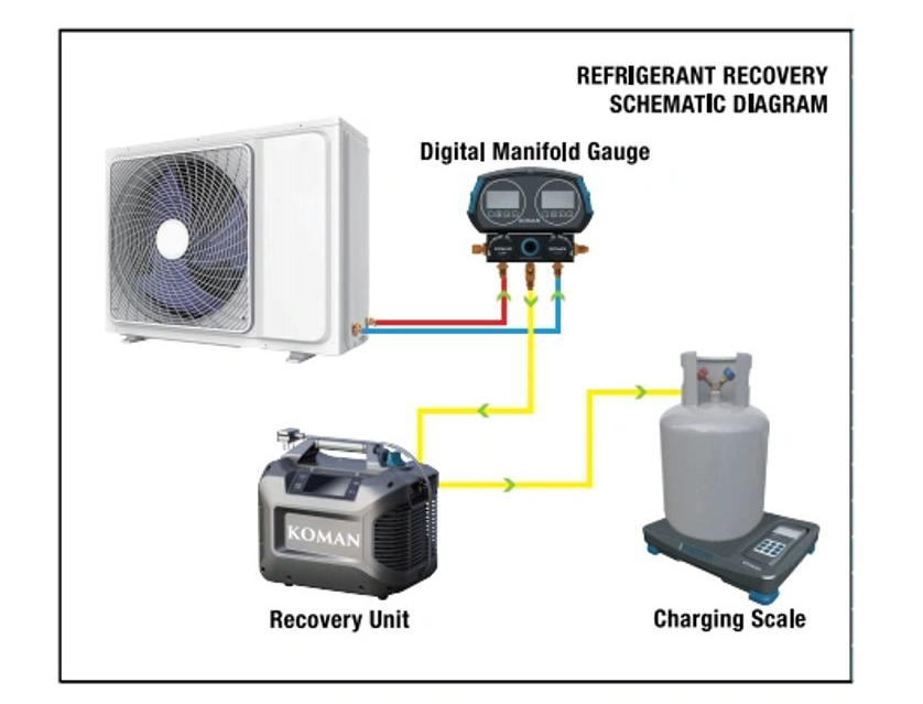 KM-520D Refrigerant Recovery Schematic Diagram